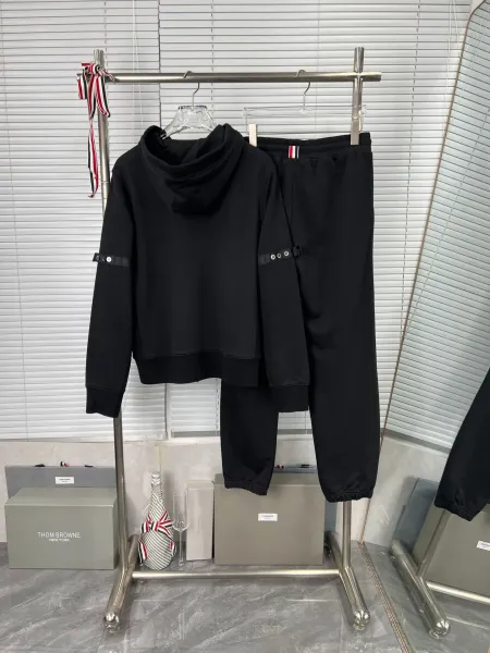 Thom Browne Classic Four-Bar Stripe Zip-Up Hoodie and Sweatpants Set - 13