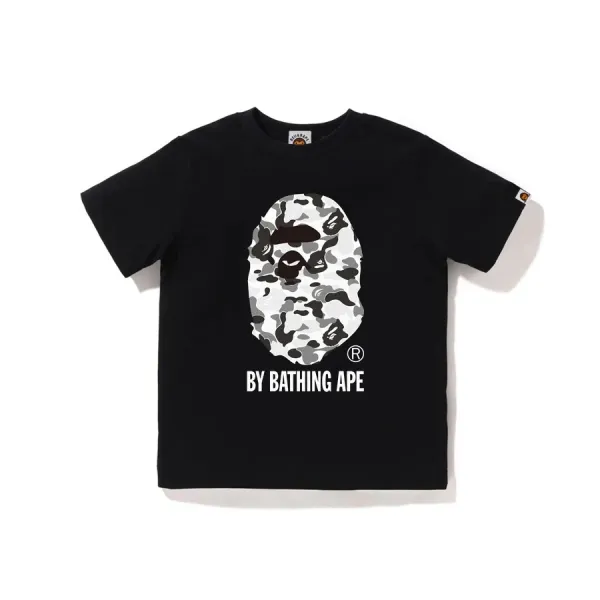 A Bathing Ape Camo Ape Head Black T-Shirt - 1