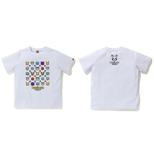 BAPE x Pokémon Grid Pattern White T-Shirt - 1