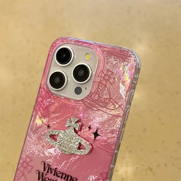 Vivienne Westwood Orb Phone Case with Lanyard in Pink, Mint, and Silver - 12