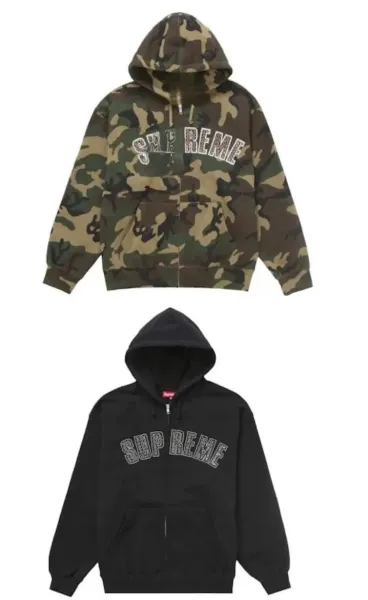 Supreme Arch Logo Zip-Up Hoodie Gray - 7