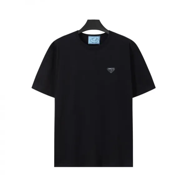 Prada Re-Nylon Triangle Logo Black T-Shirt - 1