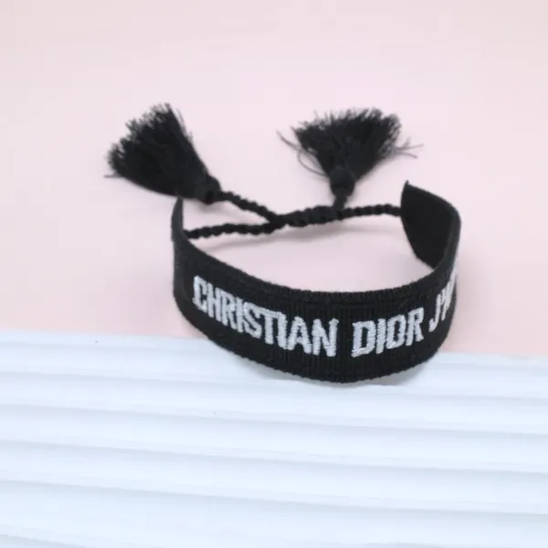 Dior J'Adior Tassel Woven Bracelet Black - 1