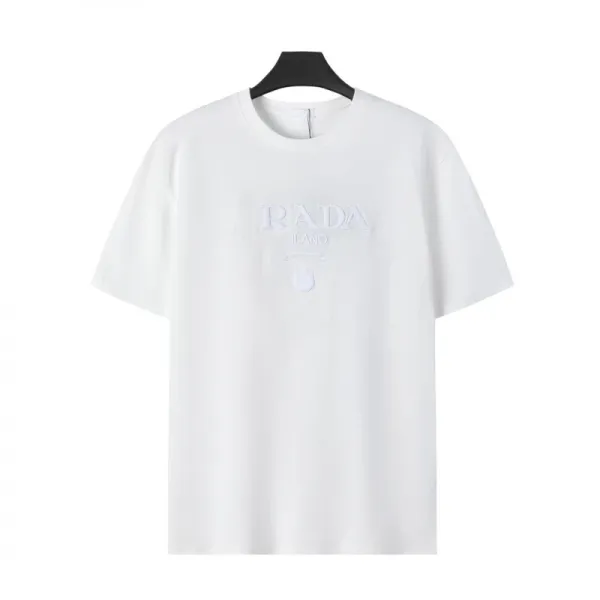 Prada Logo-Embroidered White T-Shirt - 1