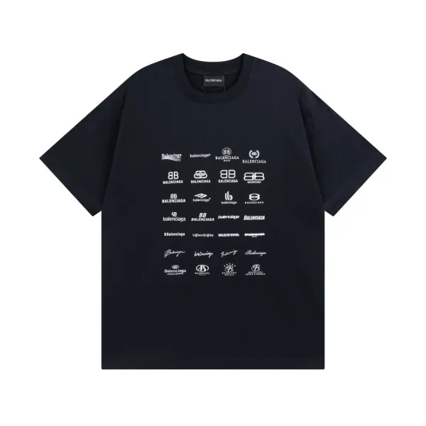 Balenciaga Logo Print Black T-Shirt - 18