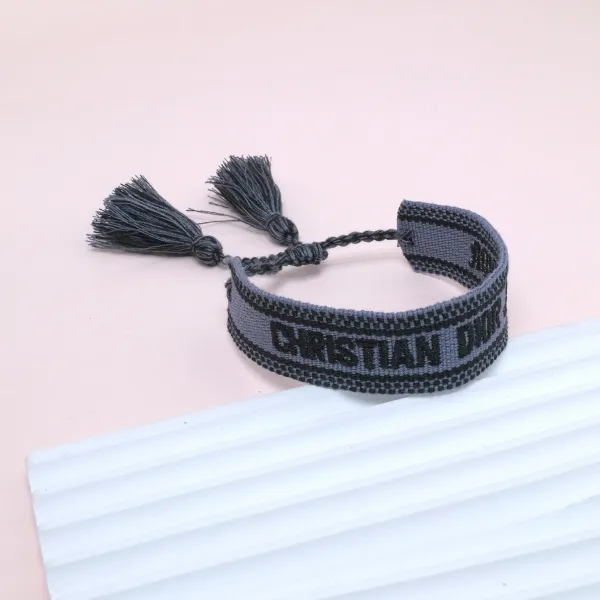 Dior Oblique Woven Bracelet Gray - 1
