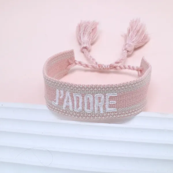 Dior J'Adore Pink Woven Bracelet - 1