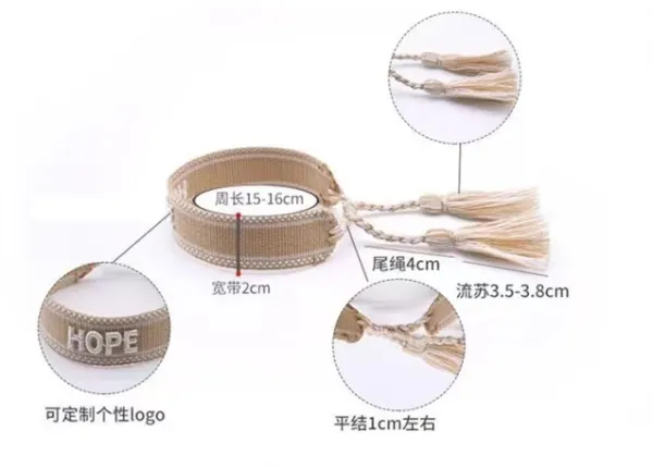 Handwoven Cotton Tassel Bracelet Pink Accessories - 7