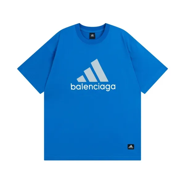 Balenciaga x Adidas Logo T-Shirt Blue - 1