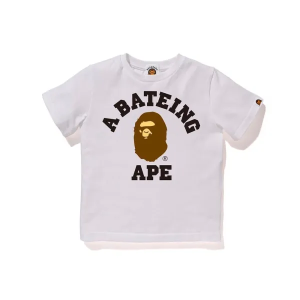 A Bathing Ape Classic Ape Head Logo White T-Shirt - 1