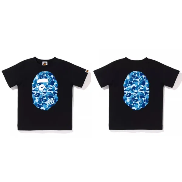 A Bathing Ape Blue Camo Big Ape Head T-Shirt - 1