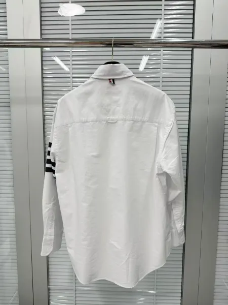 Thom Browne Classic 4-Bar T-Shirt White Gray Black - 43