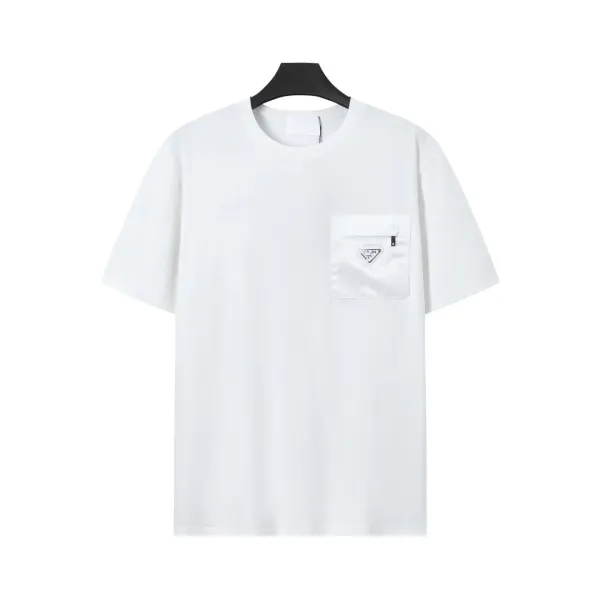 Prada Re-Nylon Triangle Logo White T-Shirt - 32