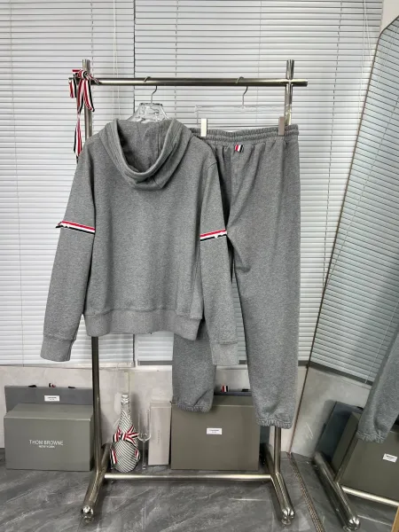 Thom Browne Classic Four-Bar Stripe Zip-Up Hoodie and Sweatpants Set - 17