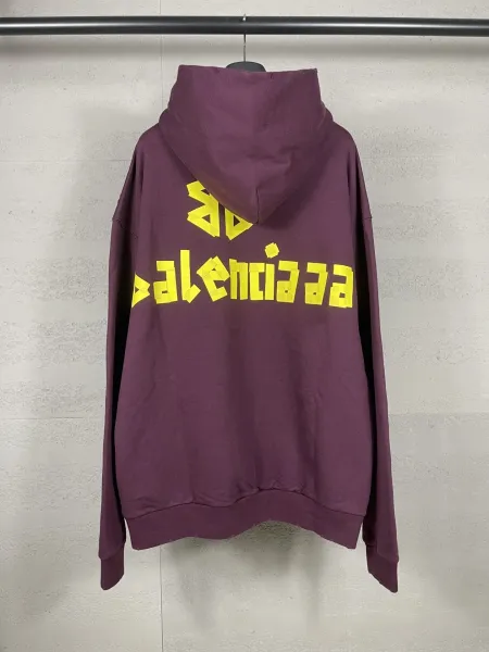 Balenciaga Distressed Logo Hoodie Army Green - 15