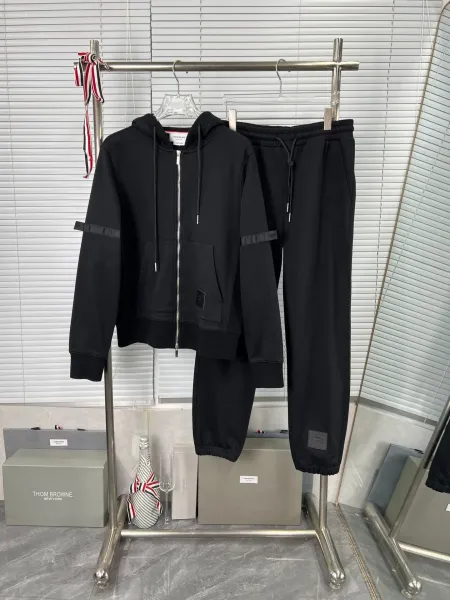 Thom Browne Classic Four-Bar Stripe Zip-Up Hoodie and Sweatpants Set - 12
