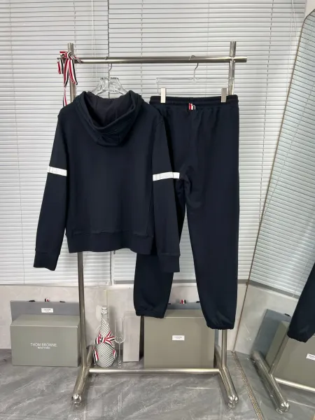 Thom Browne Classic Four-Bar Stripe Zip-Up Hoodie and Sweatpants Set - 15
