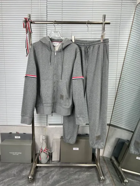 Thom Browne Classic Four-Bar Stripe Zip-Up Hoodie and Sweatpants Set - 16