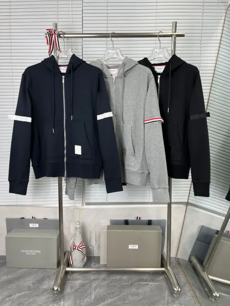 Thom Browne Classic Four-Bar Stripe Zip-Up Hoodie and Sweatpants Set - 18