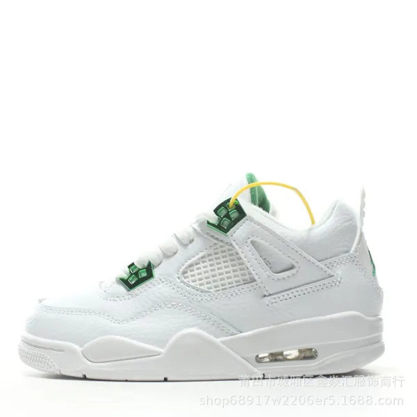 Air Jordan 4 Retro White Green Sneakers - 1