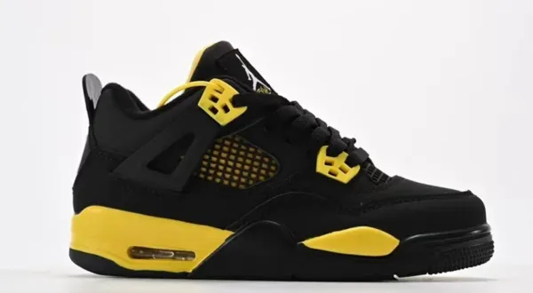 Air Jordan 4 Retro Black Yellow Sneakers - 1