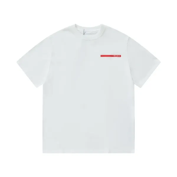 Prada Re-Nylon Triangle Logo White T-Shirt - 24