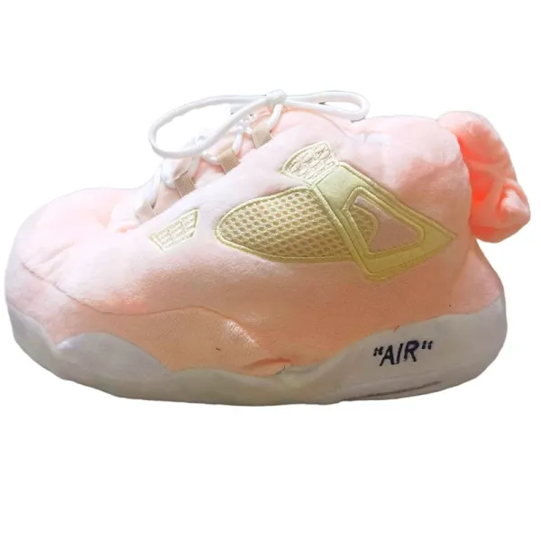 Off-White x Nike Air Jordan 11 Low Pink Plush Slippers - 1