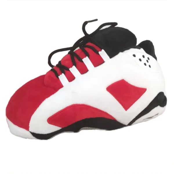 Air Jordan 6 Retro Red/White Plush Slippers - 1