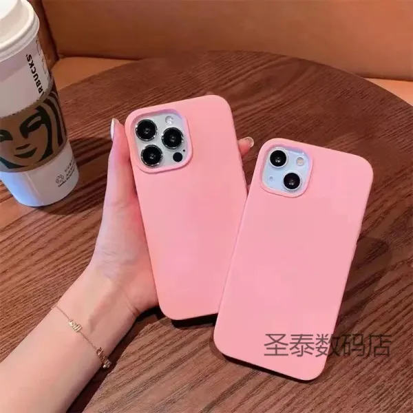 Generic Pink Silicone Phone Case for iPhone 13 & iPhone 14 Pro Models - 1