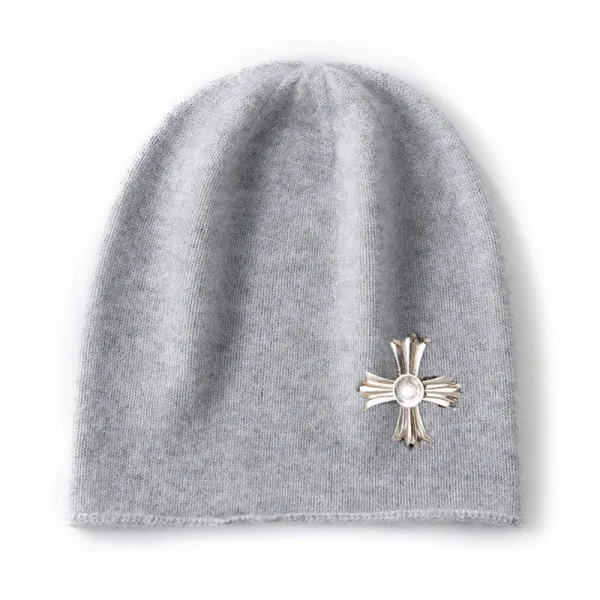 Chrome Hearts Cross Pin Beanie Gray Hat - 1