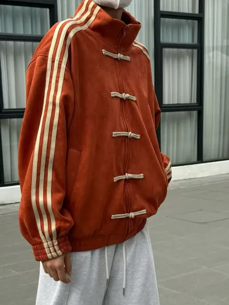 Custom中式盘扣运动风外套 Light Blue Track Jacket - 32