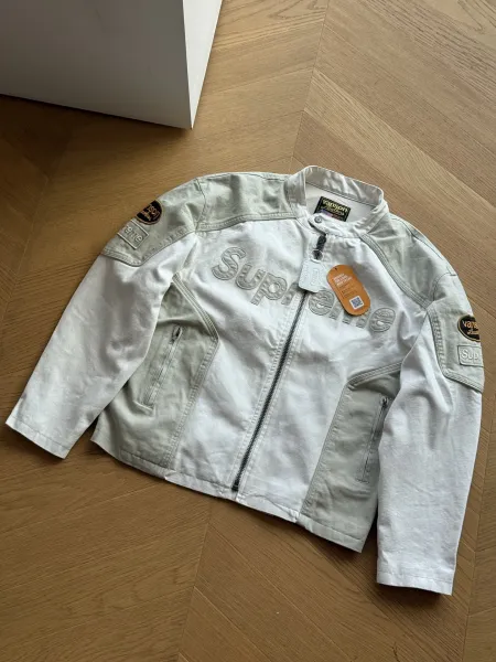 Supreme x Cordura Black Embossed Logo Motorcycle Jacket - 3