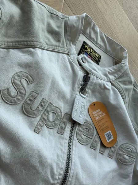 Supreme x Cordura Black Embossed Logo Motorcycle Jacket - 39