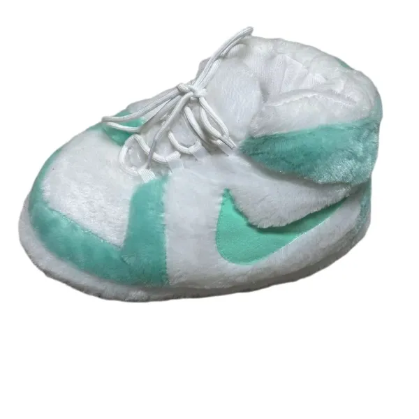 Nike Air Jordan 1 Low Fuzzy White Mint Slippers - 1