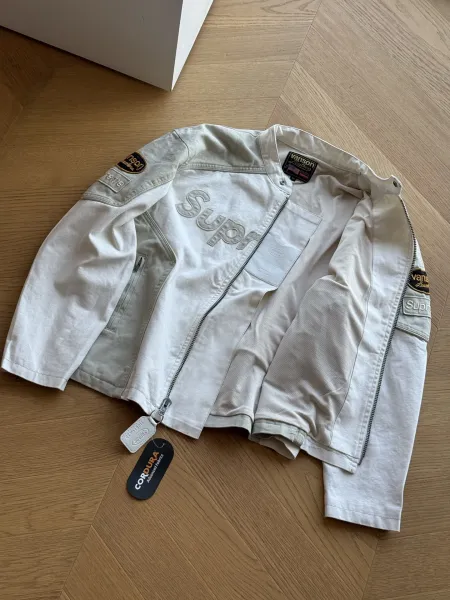 Supreme x Cordura Black Embossed Logo Motorcycle Jacket - 4