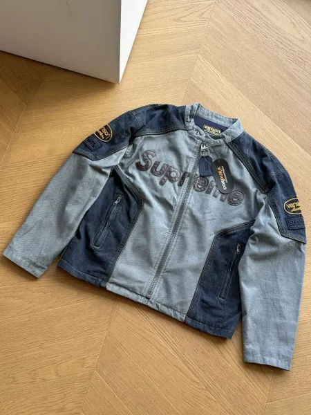 Supreme x Cordura Black Embossed Logo Motorcycle Jacket - 7
