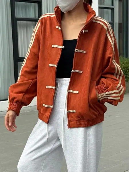 Custom中式盘扣运动风外套 Light Blue Track Jacket - 34
