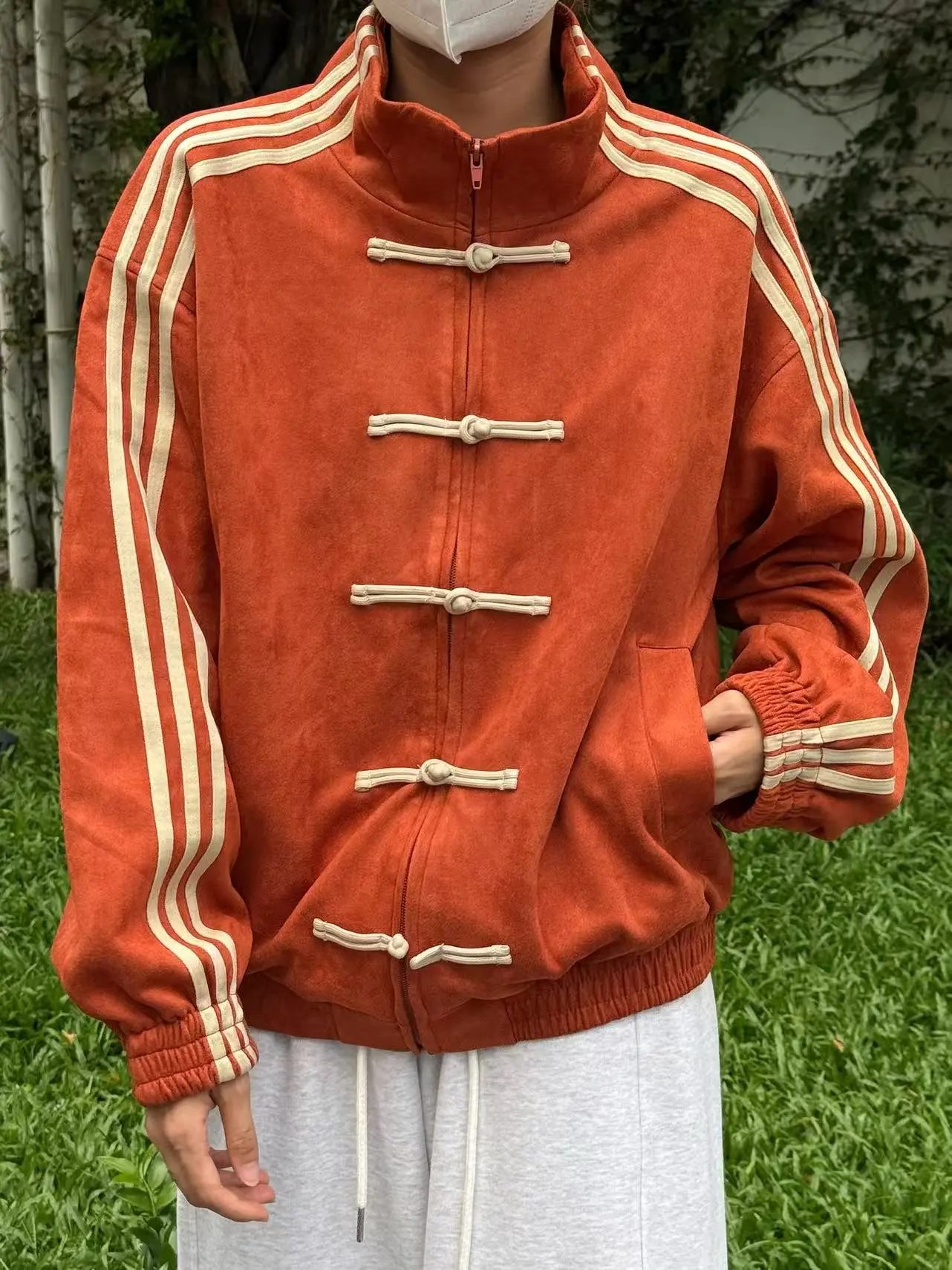 Custom中式盘扣运动风外套 Light Blue Track Jacket - 36