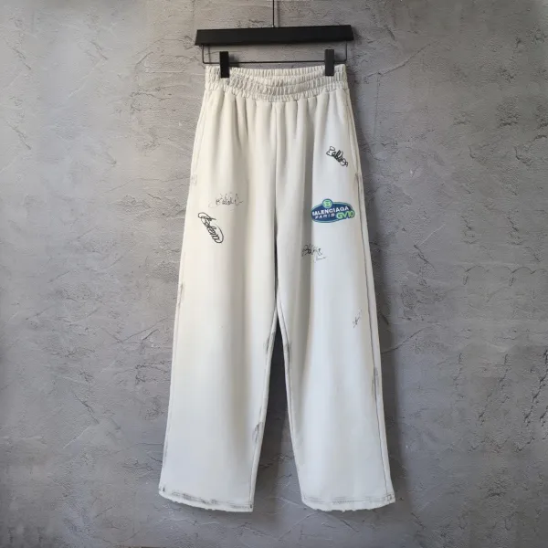 Balenciaga x G-V10 Signature Washed White Sweatpants - 1