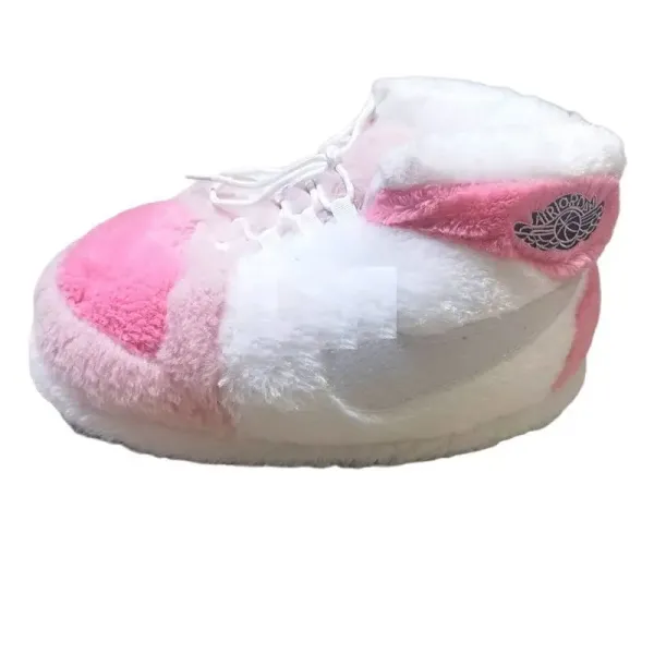 Air Jordan 1 High Fluffy Pink White Slippers - 1