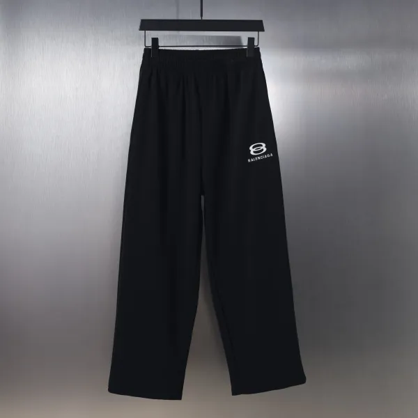 Balenciaga Logo-Embroidered Black Sweatpants - 1