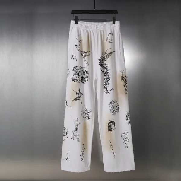 Off-White x Virgil Abloh Art Print Wide-Leg Sweatpants White - 7