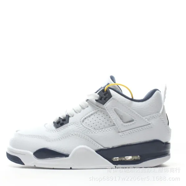 Air Jordan 4 Retro White/Navy Sneakers - 1