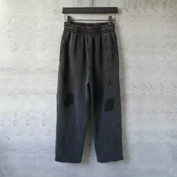 Off-White Distressed Washed Black Sweatpants - 1