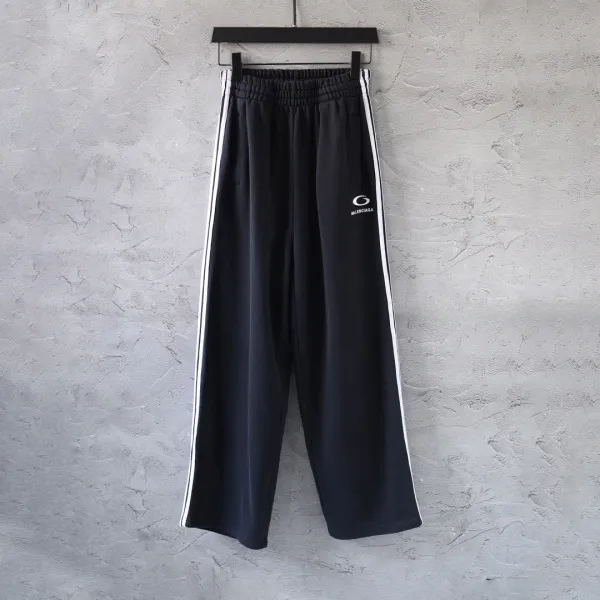 Balenciaga Track Pants Black with White Stripes Sweatpants - 1