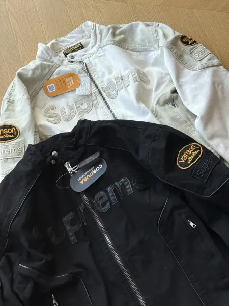 Supreme x Cordura Black Embossed Logo Motorcycle Jacket - 12