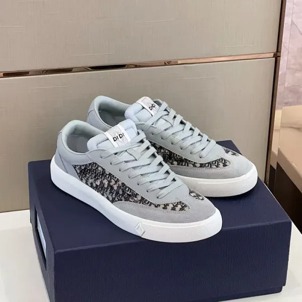 Dior B23 Oblique Gray Suede Sneakers - 9