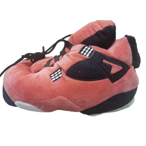 Deadpool Slippers Pink Plush Sneaker-Style Slippers - 1