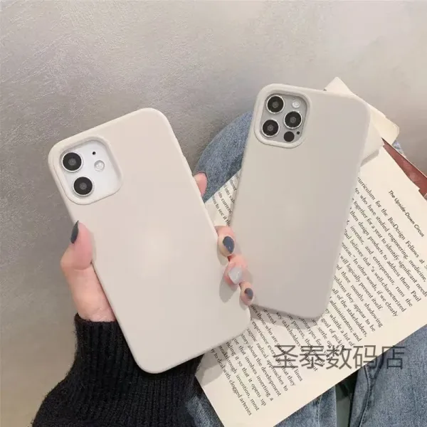 Minimalist Matte Silicone Phone Case Beige Phone-Case - 1