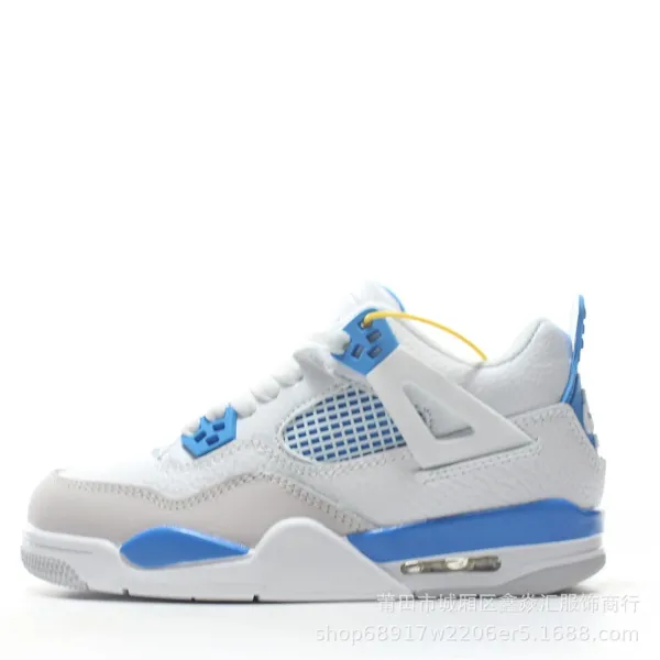 Air Jordan 4 Retro White University Blue Sneakers - 1